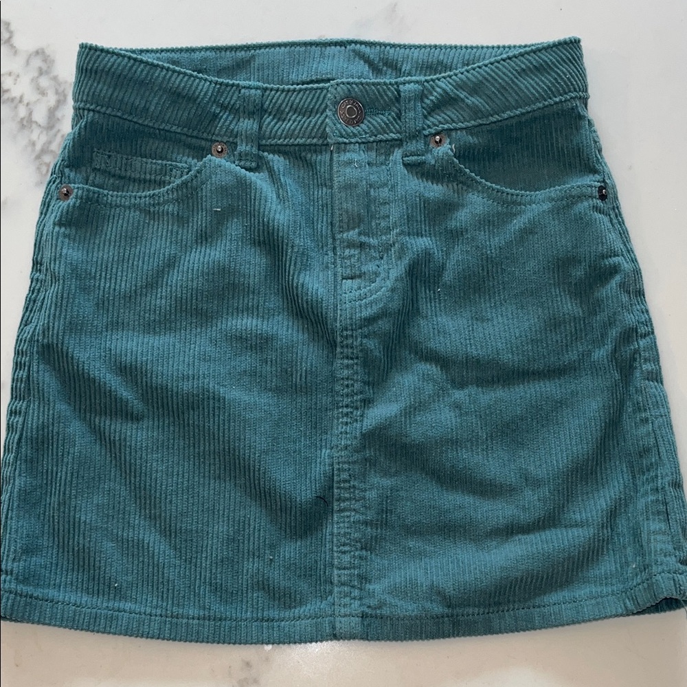 Teal Corduroy Skirt